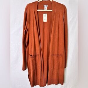 Fall & Halloween Women’s dark orange Duster Sweater. Size Medium. New with tags
